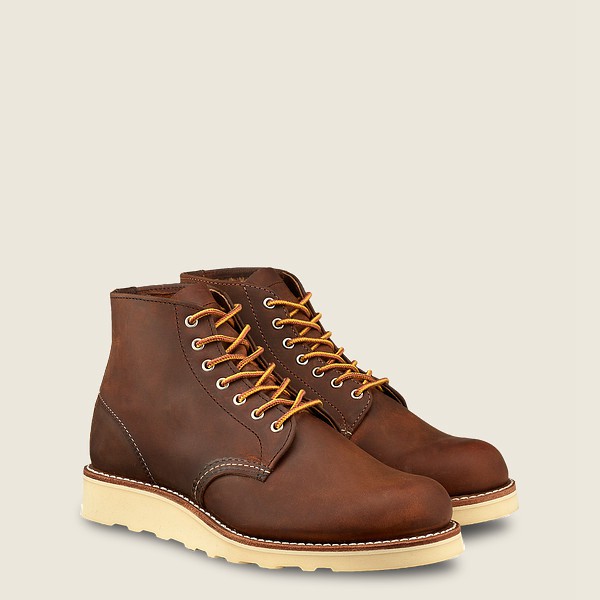 Heritage Støvler Dame - Red Wing 6-Inch Round Toe - Short Rough & Tough Læder - Mørkebrune - TYJSDO-